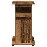 Produktbild för Podium med låda Gammalt trä 55 x 55 x 107 cm Konstruerat trä