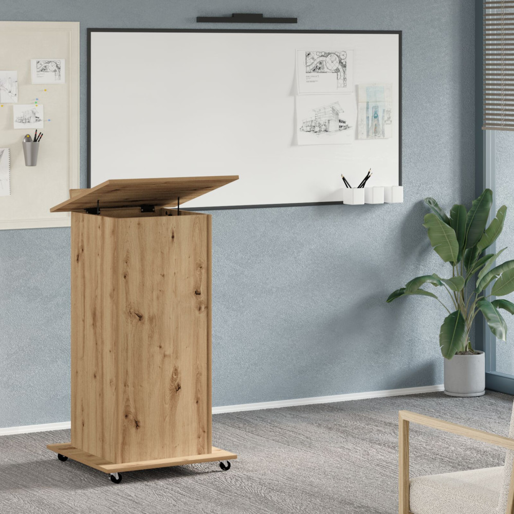 Produktbild för Podium med låda Artisan Ek 55 x 55 x 107 cm Konstruerat trä