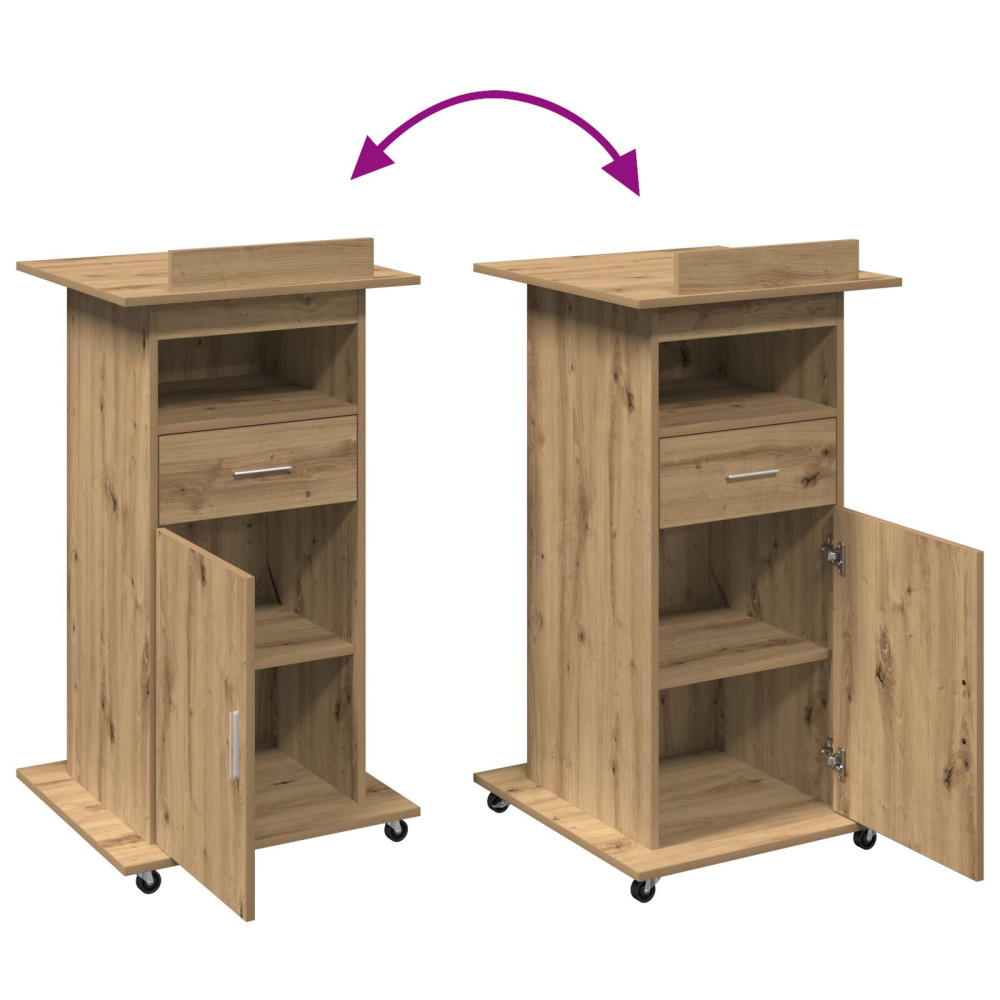 Produktbild för Podium med låda Artisan Ek 55 x 55 x 107 cm Konstruerat trä