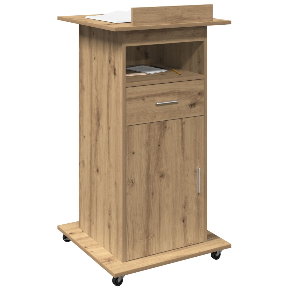Produktbild för Podium med låda Artisan Ek 55 x 55 x 107 cm Konstruerat trä