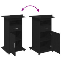 Produktbild för Podium med låda Svart Ek 55 x 55 x 107 cm Konstruerat trä