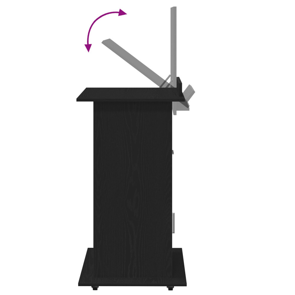 Produktbild för Podium med låda Svart Ek 55 x 55 x 107 cm Konstruerat trä