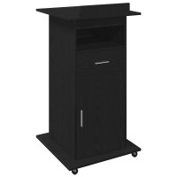 Produktbild för Podium med låda Svart Ek 55 x 55 x 107 cm Konstruerat trä