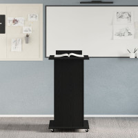 Produktbild för Podium med låda Svart Ek 55 x 55 x 107 cm Konstruerat trä