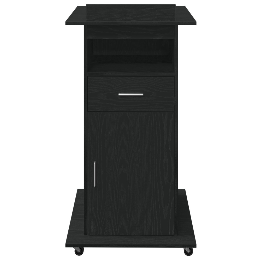 Produktbild för Podium med låda Svart Ek 55 x 55 x 107 cm Konstruerat trä