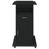 Produktbild för Podium med låda Svart Ek 55 x 55 x 107 cm Konstruerat trä