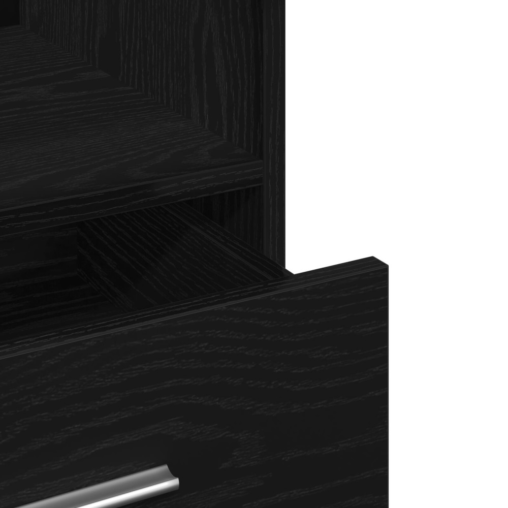 Produktbild för Podium med låda Svart Ek 55 x 55 x 107 cm Konstruerat trä
