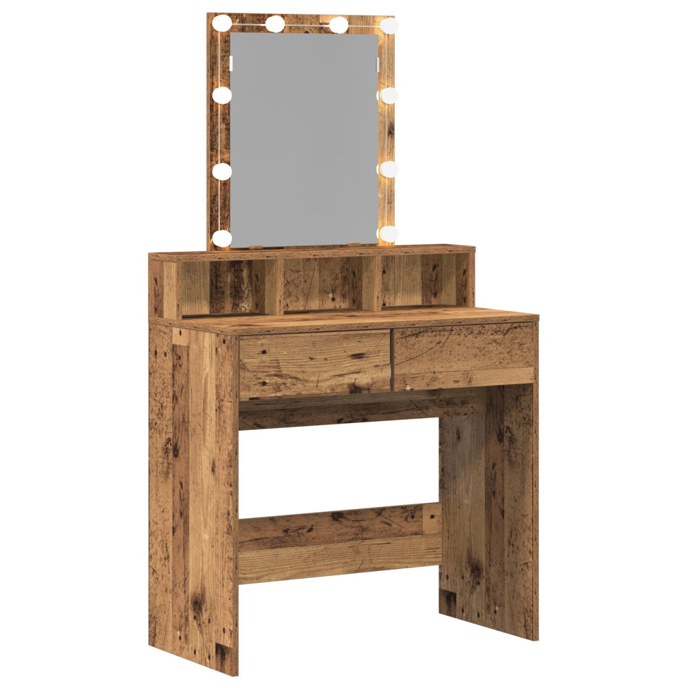 Produktbild för Sminkbord Gammalt trä 80 x 41 x 144,5 cm Konstruerat trä