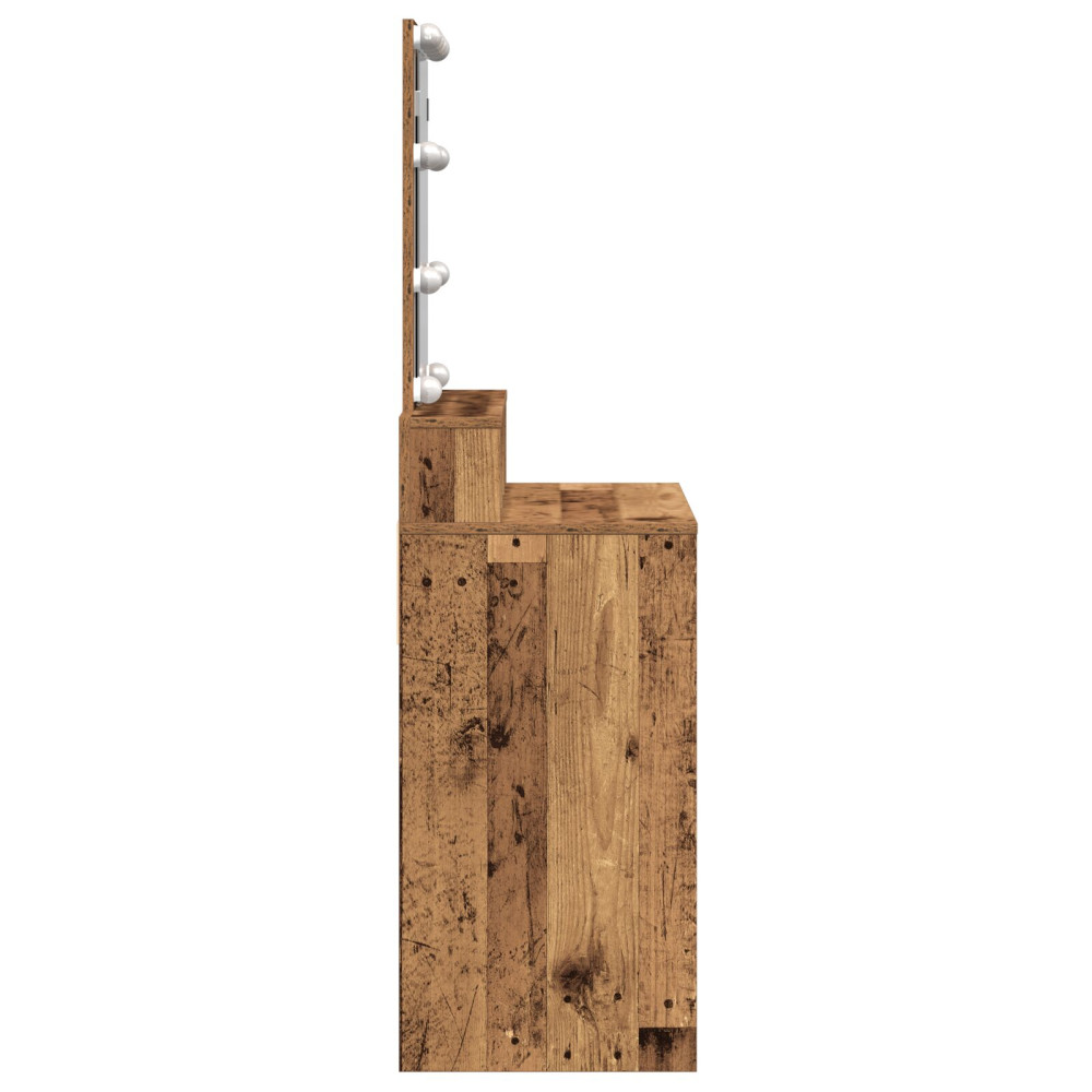 Produktbild för Sminkbord Gammalt trä 80 x 41 x 144,5 cm Konstruerat trä