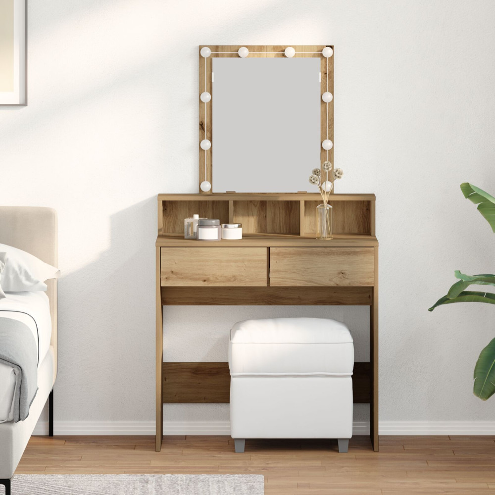 Produktbild för Sminkbord artisan ek 80 x 41 x 144,5 cm Konstruerat trä