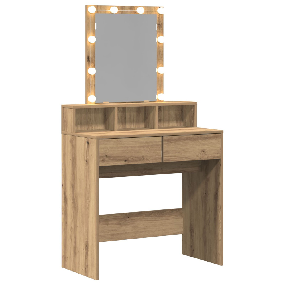 Produktbild för Sminkbord artisan ek 80 x 41 x 144,5 cm Konstruerat trä