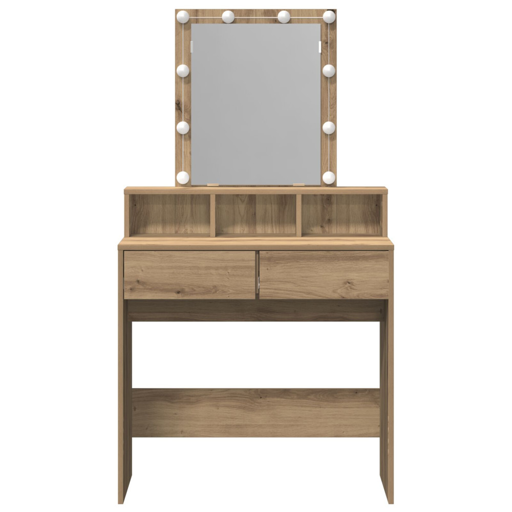 Produktbild för Sminkbord artisan ek 80 x 41 x 144,5 cm Konstruerat trä