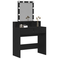 Produktbild för Sminkbord med låda Svart ek 80 x 41 x 144,5 cm Konstruerat trä