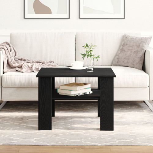 vidaXL Kaffeebord Svart Ek 60 x 60 x 42 cm Konstruerat trä