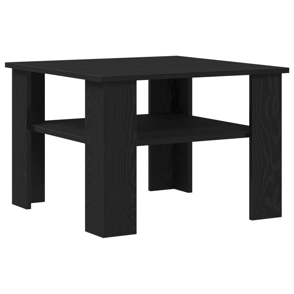 Produktbild för Kaffeebord Svart Ek 60 x 60 x 42 cm Konstruerat trä