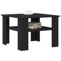 Produktbild för Kaffeebord Svart Ek 60 x 60 x 42 cm Konstruerat trä