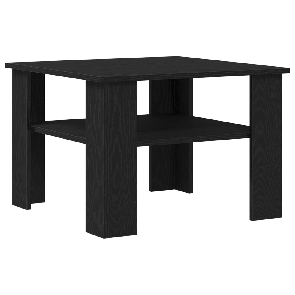 Produktbild för Kaffeebord Svart Ek 60 x 60 x 42 cm Konstruerat trä