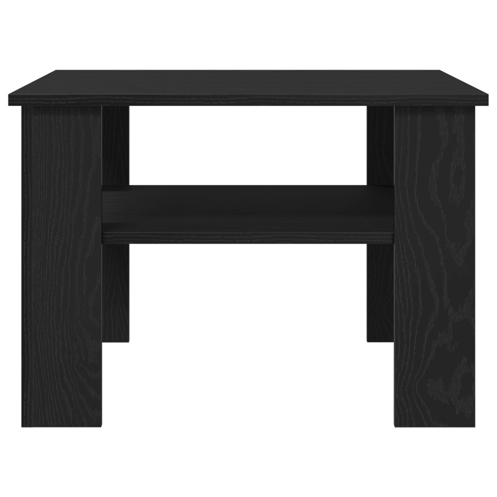 Produktbild för Kaffeebord Svart Ek 60 x 60 x 42 cm Konstruerat trä