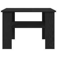 Produktbild för Kaffeebord Svart Ek 60 x 60 x 42 cm Konstruerat trä
