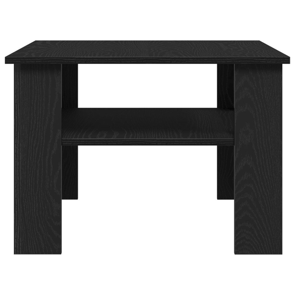 Produktbild för Kaffeebord Svart Ek 60 x 60 x 42 cm Konstruerat trä