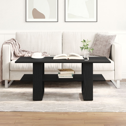 vidaXL Kaffeebord Svart Ek 102 x 55 x 42 cm Konstruerat trä