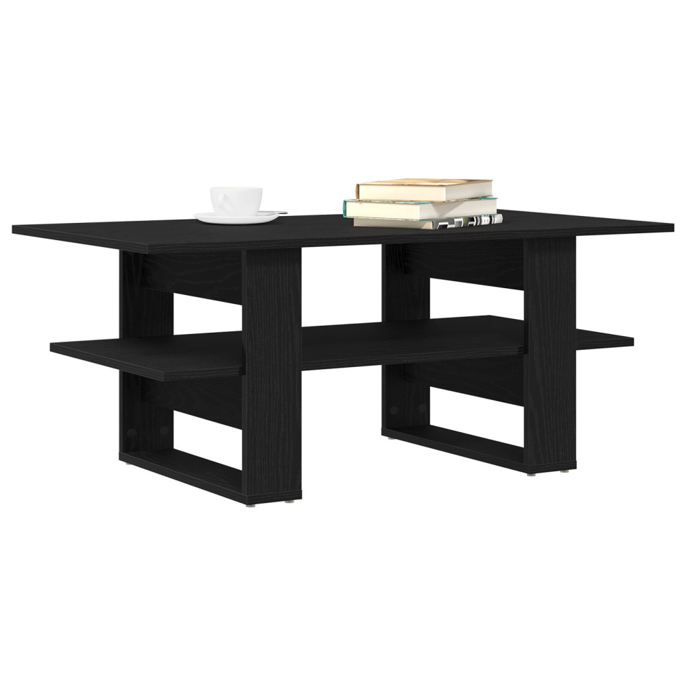 Produktbild för Kaffeebord Svart Ek 102 x 55 x 42 cm Konstruerat trä