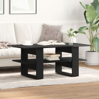 Produktbild för Kaffeebord Svart Ek 102 x 55 x 42 cm Konstruerat trä