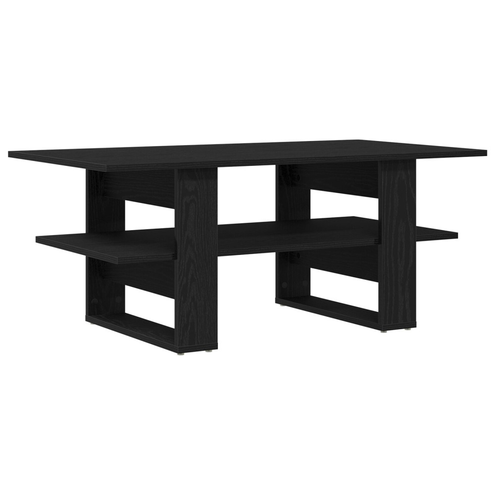 Produktbild för Kaffeebord Svart Ek 102 x 55 x 42 cm Konstruerat trä