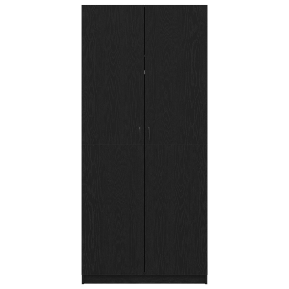 Produktbild för Garderob med lagring Svart Ek 90 x 52 x 200 cm Konstruerat trä