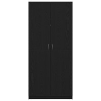 Produktbild för Garderob med lagring Svart Ek 90 x 52 x 200 cm Konstruerat trä