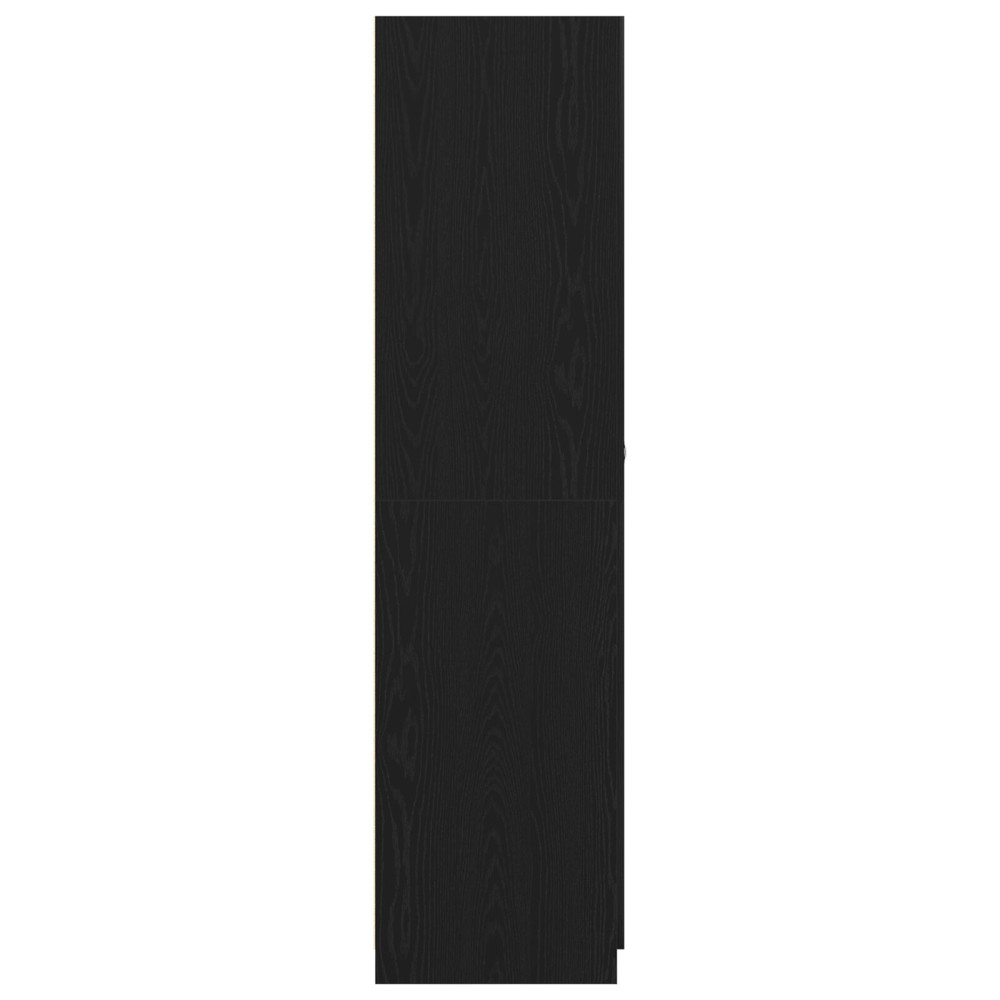 Produktbild för Garderob med lagring Svart Ek 90 x 52 x 200 cm Konstruerat trä