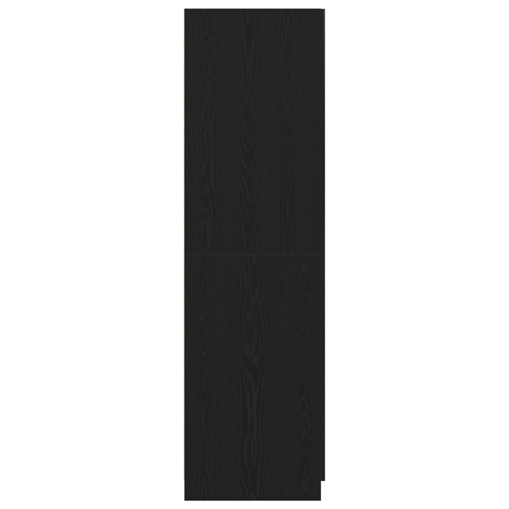 Produktbild för Garderob med låda Svart Ek 80 x 52 x 180 cm Konstruerat trä