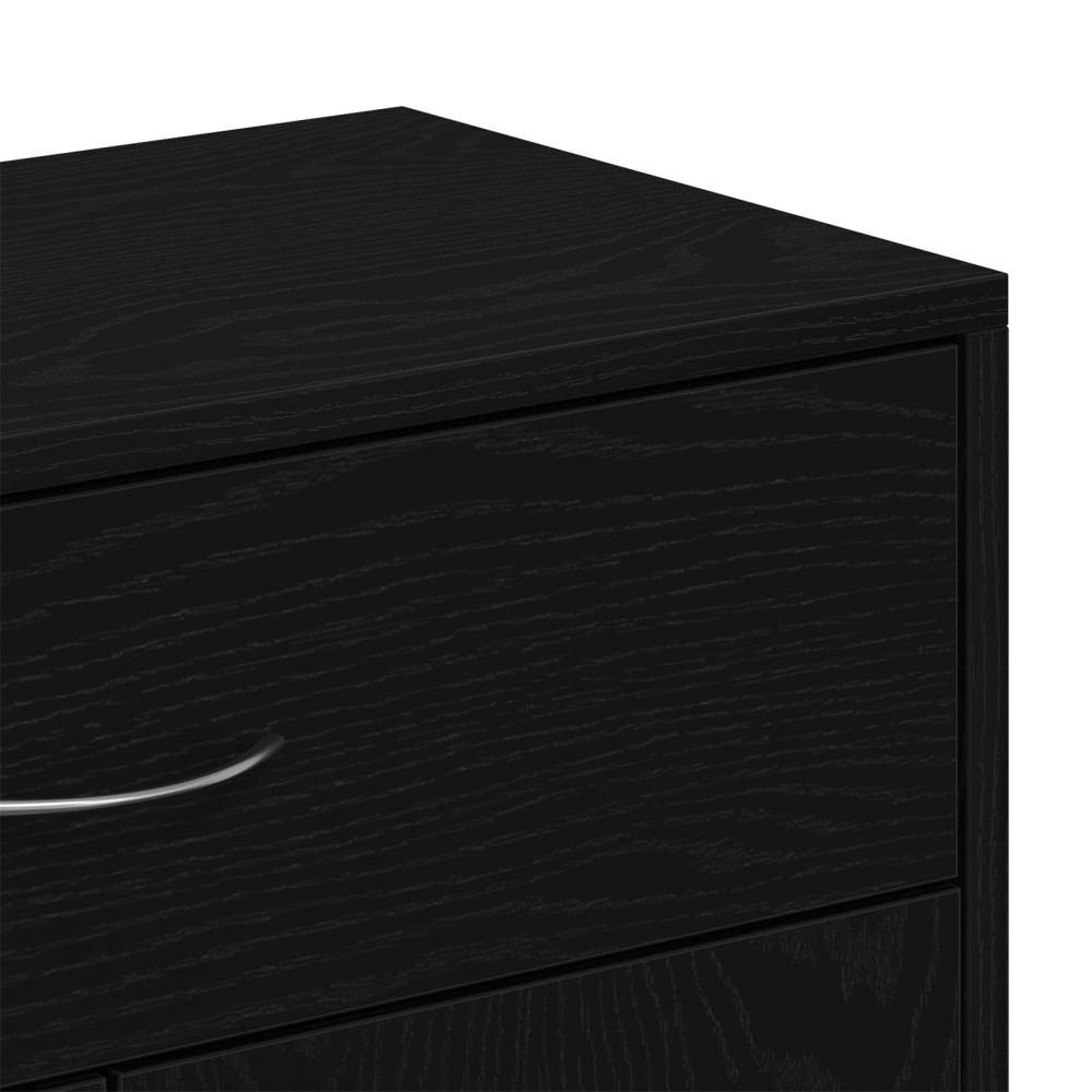 Produktbild för Sideboard med låda Svart Ek 60 x 30 x 75 cm Konstruerat trä
