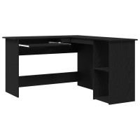 Produktbild för Hörnskrivbord Svart Ek 120 x 140 x 75 cm Konstruerat trä