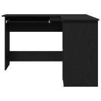 Produktbild för Hörnskrivbord Svart Ek 120 x 140 x 75 cm Konstruerat trä