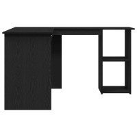 Produktbild för Hörnskrivbord Svart Ek 120 x 140 x 75 cm Konstruerat trä