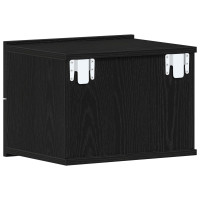 Produktbild för Nattduksbord med låda Svart Ek 40 x 30 x 30 cm Konstruerat trä