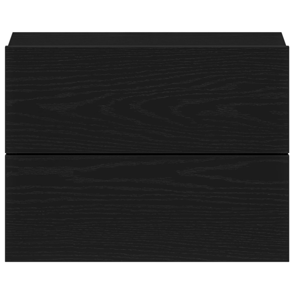 Produktbild för Nattduksbord med låda Svart Ek 40 x 30 x 30 cm Konstruerat trä