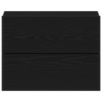 Produktbild för Nattduksbord med låda Svart Ek 40 x 30 x 30 cm Konstruerat trä