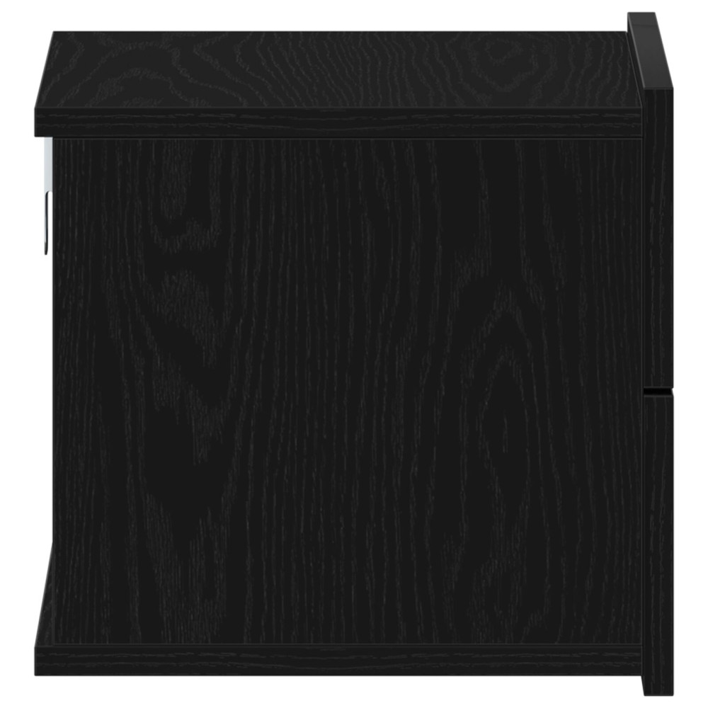 Produktbild för Nattduksbord med låda Svart Ek 40 x 30 x 30 cm Konstruerat trä