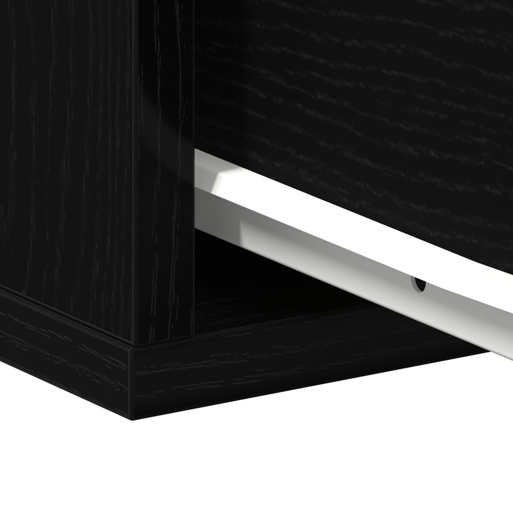 Produktbild för Nattduksbord 2 pcs Svart Ek 40 x 30 x 30 cm Konstruerat trä