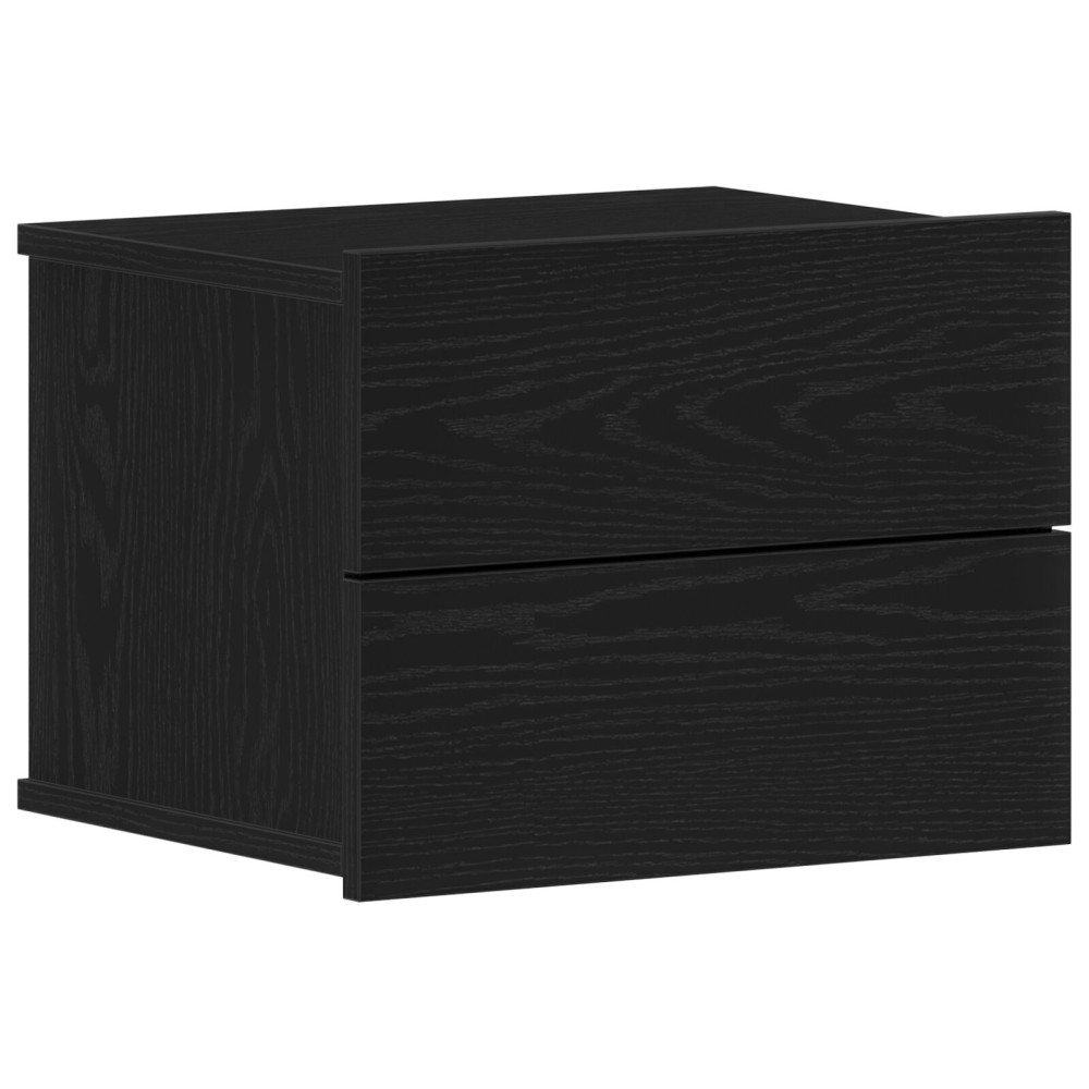 Produktbild för Nattduksbord 2 pcs Svart Ek 40 x 30 x 30 cm Konstruerat trä