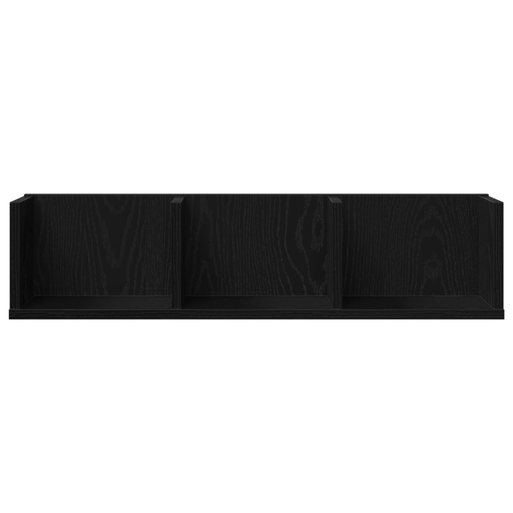 Produktbild för Vägg hylla med hylla Svart Ek 75 x 18 x 18 cm Konstruerat trä