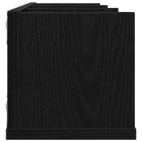 Produktbild för Vägg hylla med hylla Svart Ek 75 x 18 x 18 cm Konstruerat trä