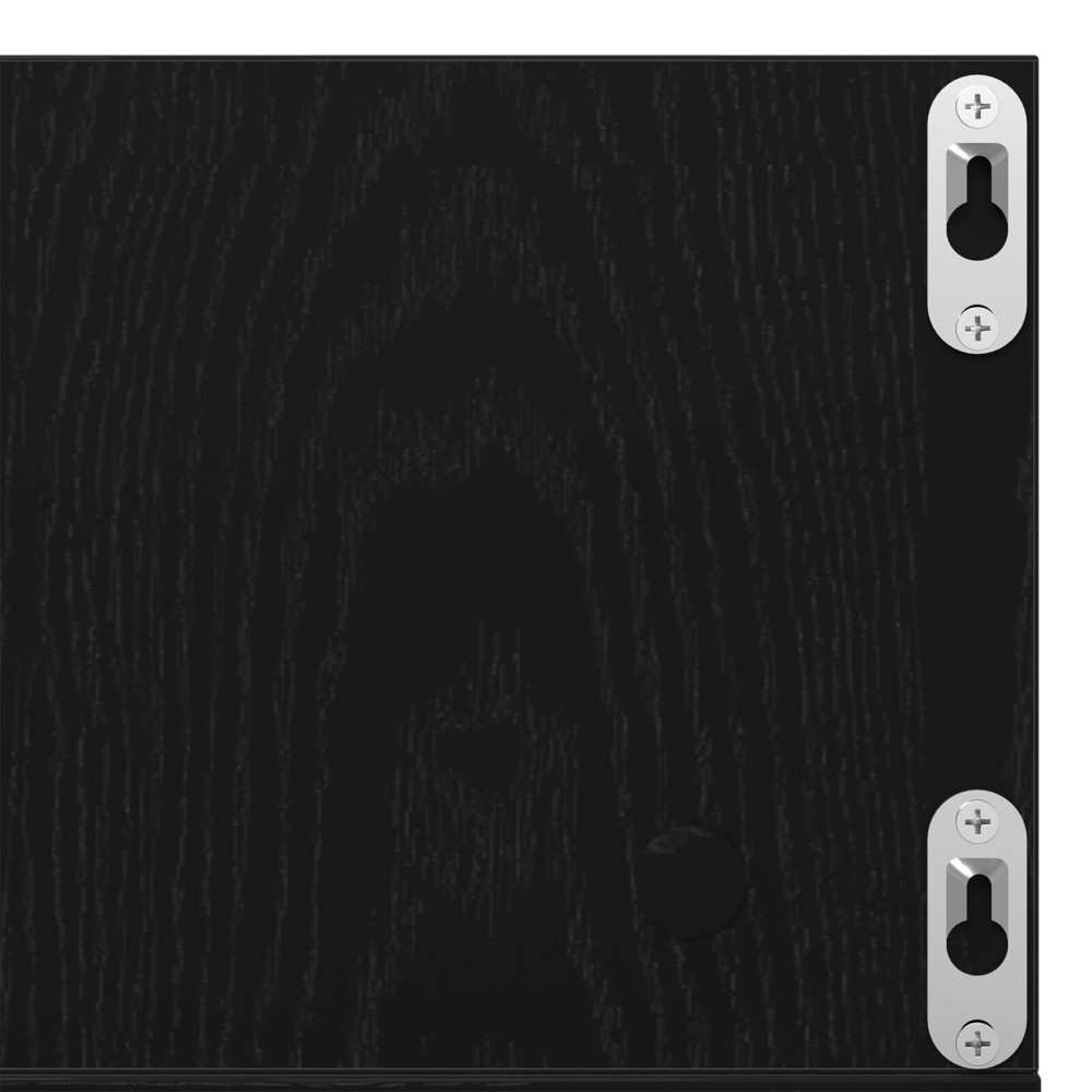Produktbild för Vägg hylla med hylla Svart Ek 75 x 18 x 18 cm Konstruerat trä