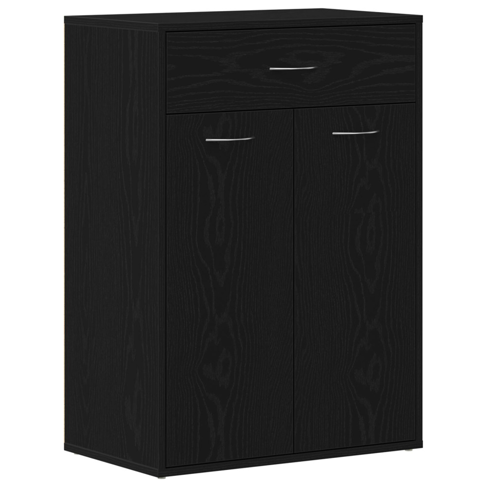Produktbild för Skoställ med låda Svart Ek 60 x 35 x 84 cm Konstruerat trä