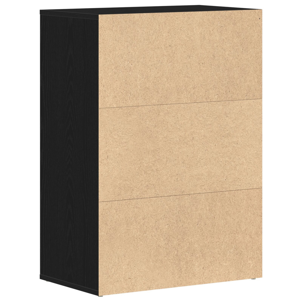 Produktbild för Skoställ med låda Svart Ek 60 x 35 x 84 cm Konstruerat trä