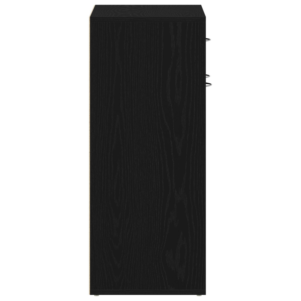 Produktbild för Skoställ med låda Svart Ek 60 x 35 x 84 cm Konstruerat trä