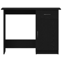 Produktbild för Skrivbord med låda Svart Ek 100 x 50 x 76 cm Konstruerat trä