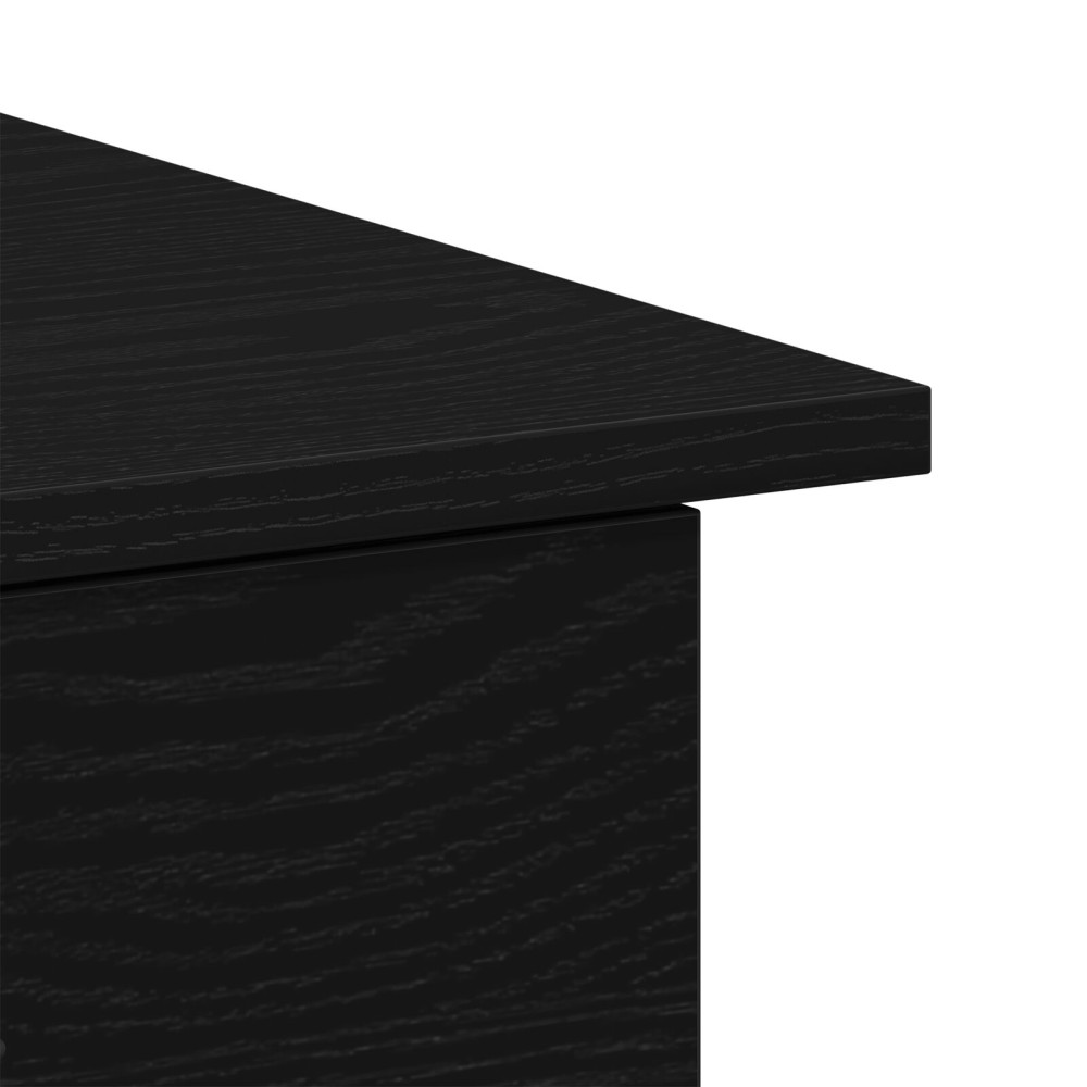 Produktbild för Skrivbord med låda Svart Ek 100 x 50 x 76 cm Konstruerat trä